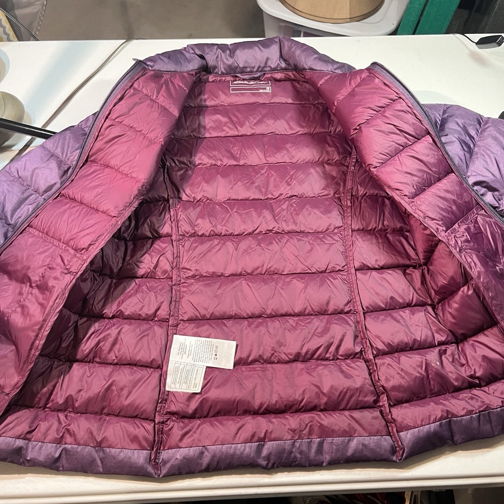 Eddie Bauer‎ Womens XS Purple EB650 Down Puffer Coat Quilted Outdoors EUC - Picture 7 of 9
